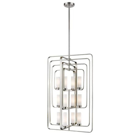 Z-Lite Aideen 12 Light Pendant, Brushed Nickel & Matte Opal 6000-12-BN